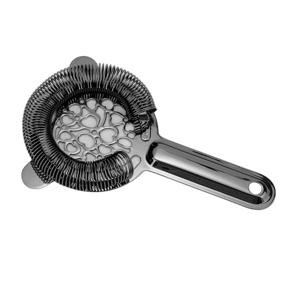 Cocktail Strainer Rustfritt Stål Nydelig Glansfull Bartender Is Sil for Bar Bartender Belagt Svart