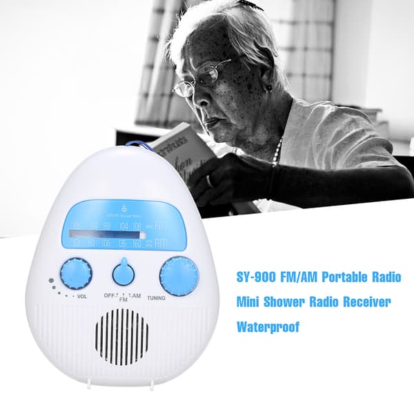 Mini Vattentät Duschradio FM AM Batteridriven
