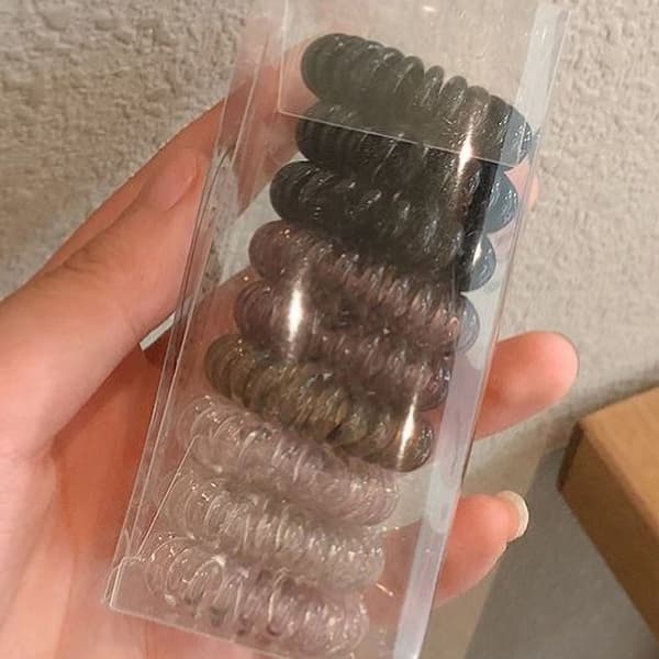 Elastisk Spiral Hårelastik Telefonledning Stil Komfortabel Brug Gradient Sort Hårbånd til Piger