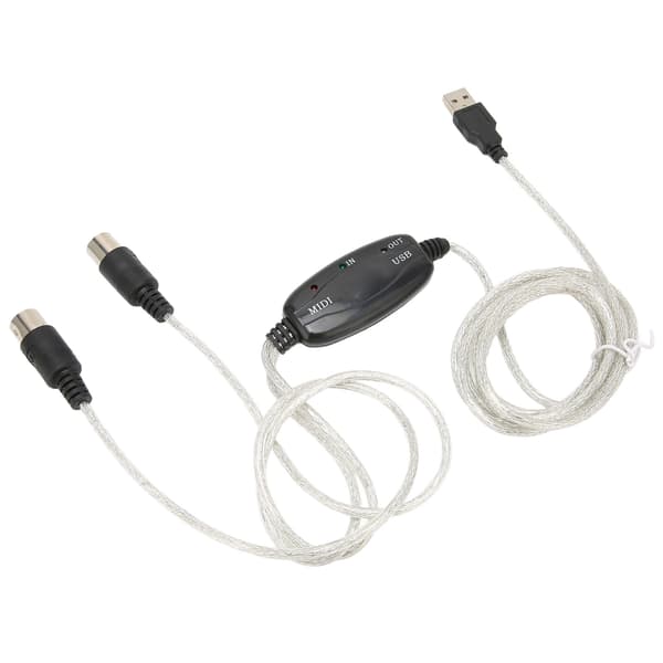 USB MIDI-kabelomvandlare 16 kanaler PC till synthesizeradapter för Windows-dator
