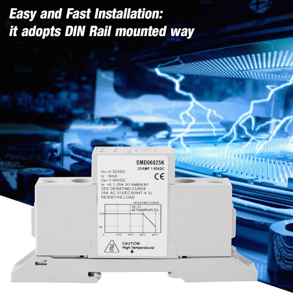 DSMD100015S DC-kontroll DC enfaset DIN-skinne solid state relémodul og -kort