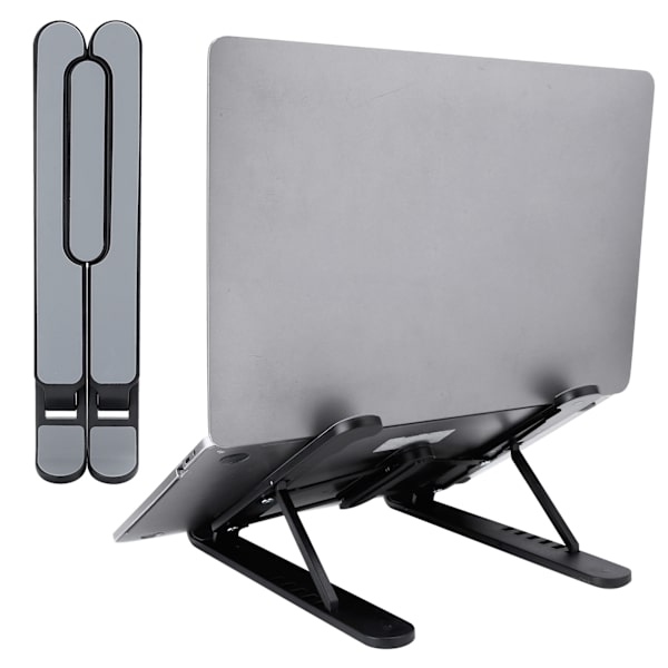 Multi Position Foldbart Notebook Stativ 11.17 Tommer Laptop Kølestøtte Base Løfteforhøjer Sort