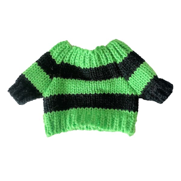 Grøn Sort Stribet Udstoppede Hundedukke Sweater Komfortabel Stilfuld Sød Jule Pullover til 23 cm Legetøj