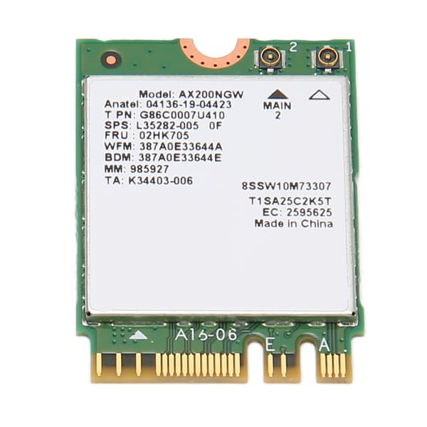 Intel AX200NGW WiFi 6 Bluetooth 5.2 M.2 Netværksadapter til Laptop