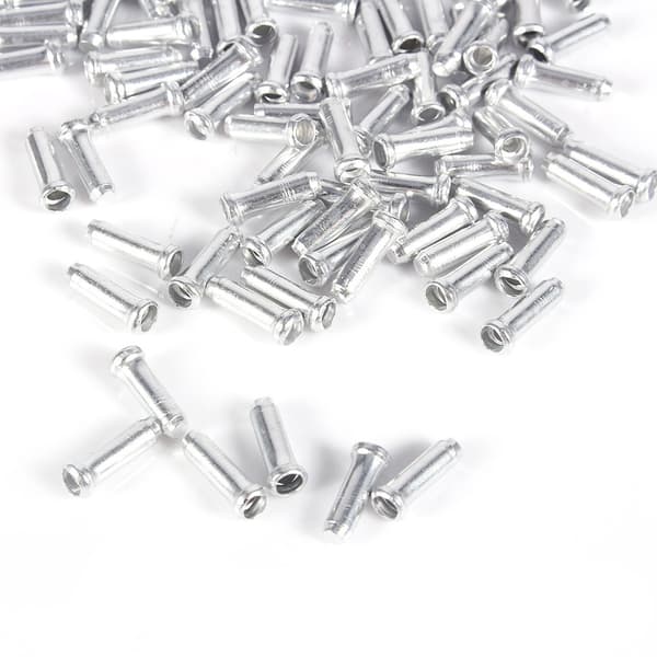 100 STK 2,5 mm Aluminium Girskifterhette Bremseledning Kabelender Sølv