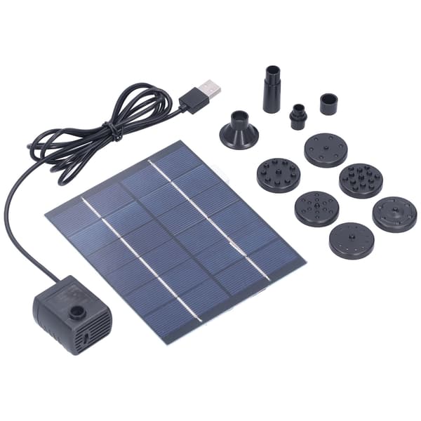 2W Solcellefontene Panel Vannpumpe Utendørs Landskap Dam Dekor Kit