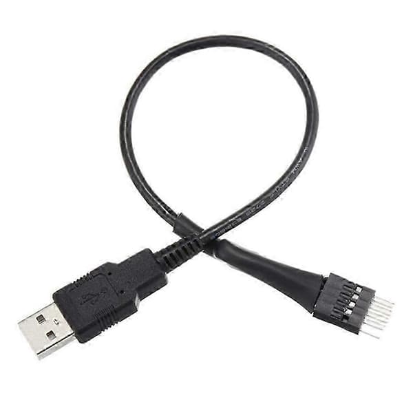 9-bens han til ekstern USB A han PC bundkort intern dataforlængerkabel 20cm-Yvan Black