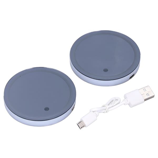 2 stk. LED Atmosfærelys Koppholder Matte 7 Farger 3 Moduser USB Lading IP67 Vanntett Sklisikker Universal
