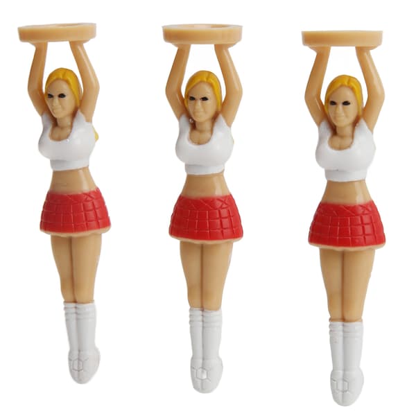 3 stk. Plast Cheerleader Golf Tee Holder til Piger Driver Course Træning