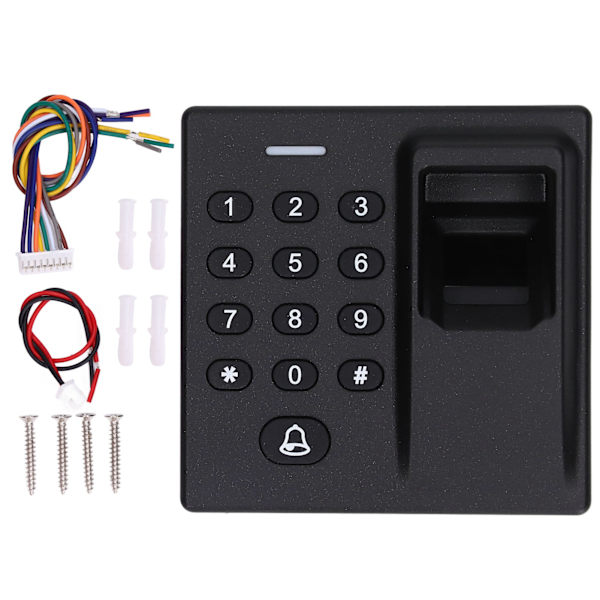 Fingeravtrycksdörrlås Passerkontroll ABS USB Programmerbar för Kontor Hem DC 12V