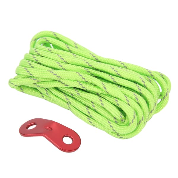 Reflekterande vindtätt tältrep för utomhuscamping 4 mm Fluorescerande grön dragsko