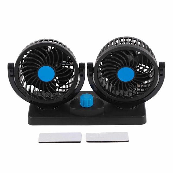 Car Air Cooling Fan Dual Head Universal USB Cooling Device 360 Degree Adjustable Round Low Noise Car Accessories