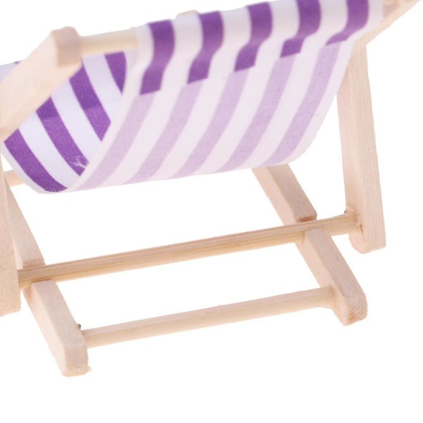 2x 1:12 dockskåp strandmöbler hopfällbar solstol i trä Lounge strandstol