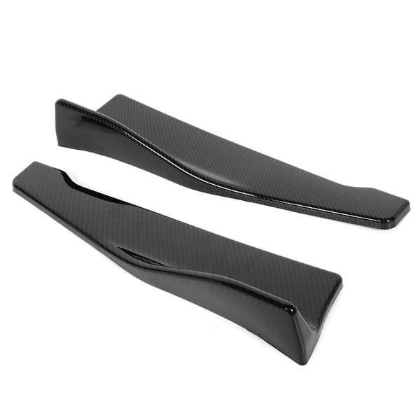 2 st Universal Sidokjol Rocker Splitters Läpp Winglet Vinge Kolfiberstil 48 cm Bil Karosseri Kit