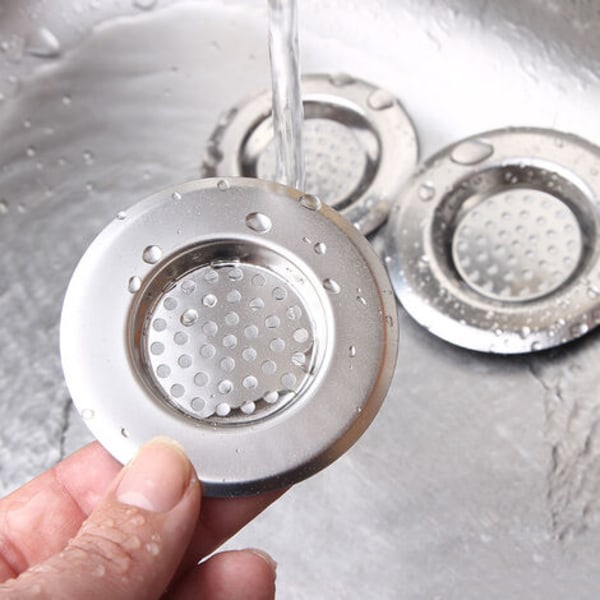 Stykke vask si, rustfri stål køkkenvask si, afløbs si til køkken, badeværelse og badekar
