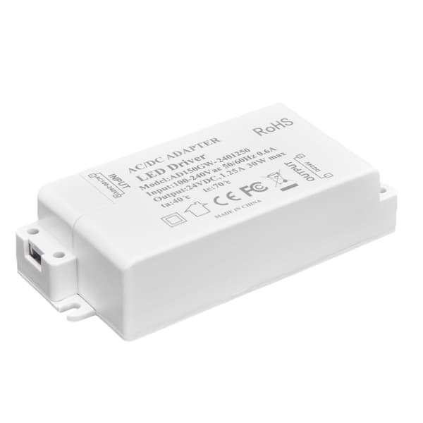 30W DC 24V 1.25A LED-driver Konstant spenning Profesjonell LED-lystransformator AC 100‑240V