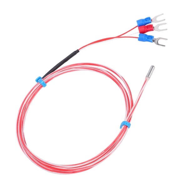 PT100 Vandtæt Temperatursensor 3 X 20 mm Termistor Temperaturføler -50 til +300℃ (5m)