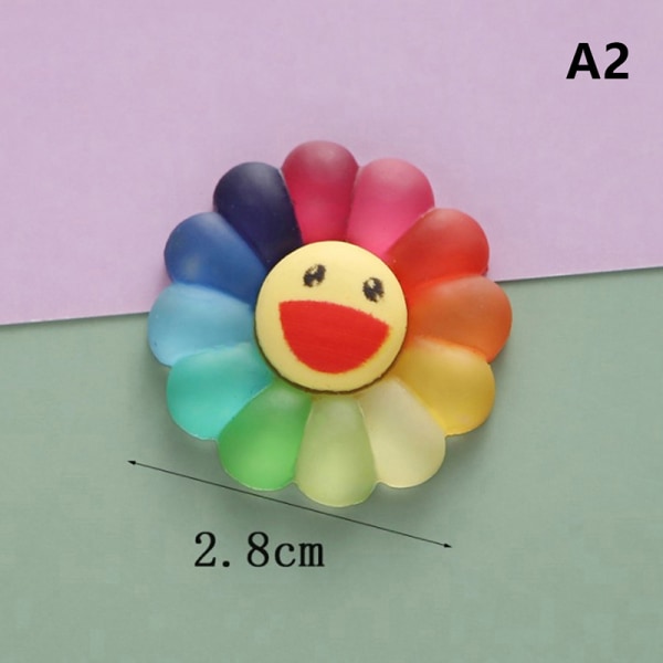 10st färgglada leende solblomma blandad färg stil platt rygg Res M