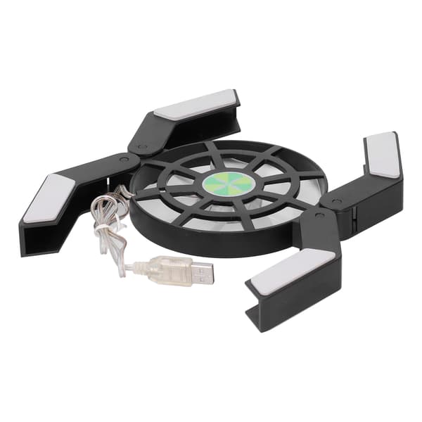 Lysende Stor Vifte USB Laptop Kjølematte Sammenleggbart Notebook Stativ DRS08 Svart