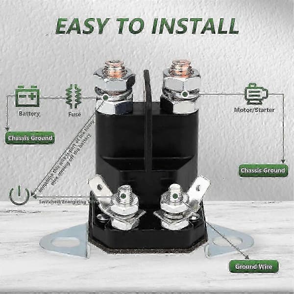 117-1197 Solenoid til Toro Timecutter Ss5000 Z4200 Ss4225 Ss4235 Zero Turn Plæneklipper, Erstatningsdel - God black  silver