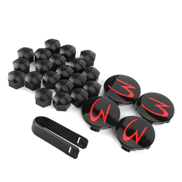4 stk. Navkapsler med 20 stk. Hjulkapselmutterdeksler Kompatibel med Tesla Model 3 Model Y Model S Model X