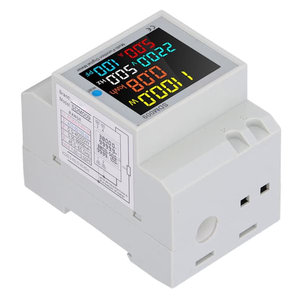 LCD-display multimeter skenmonterad enfas multifunktionell digital mätare med transformator AC 250V till 450V