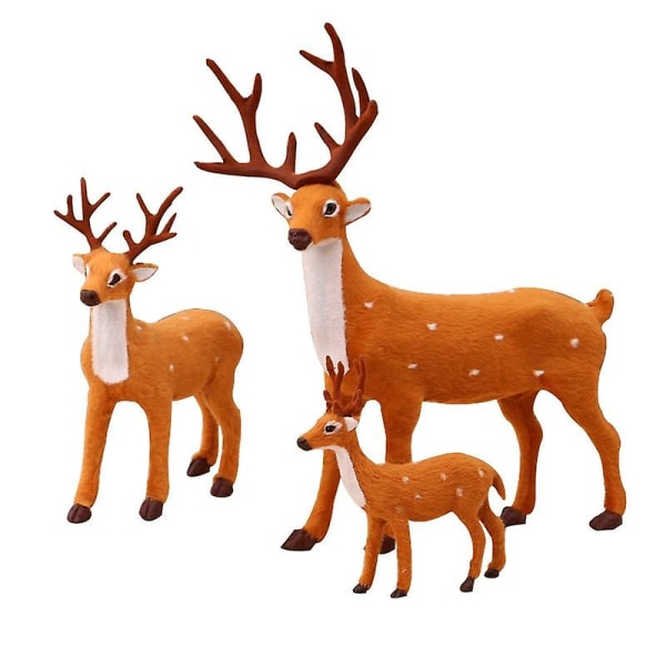 1st Vivid Söt Sika Deer Ornament Artificiell plysch Ren Simulering Jul Renfigur Jul Älgdekorationer 15CM Sika Deer