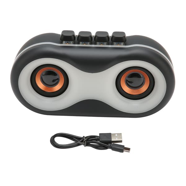 Bærbar Bluetooth Højttaler Mini RGB Lys Dobbelt Trådløs Subwoofer Udendørs Sort