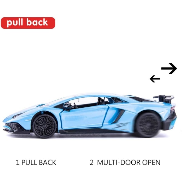 1/36 skala Aventador LP700-4 gjutbil modell, zinklegering leksak C Lamborghini Aventa Duo Blue