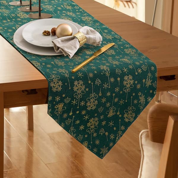 Julebordløper Broderte Bordløper Dekor Snøfnugg C