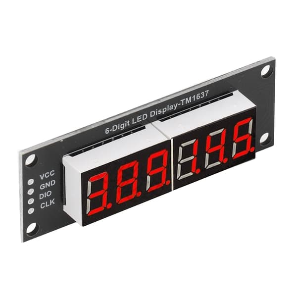 6-sifret LED-segmentdisplay TM1637 Driver Digital Optoelektronisk Modul Rød 0,36 tommer