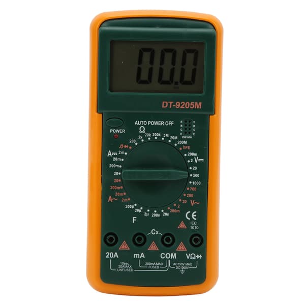 DT9205M LCD Stor Skärm Digital Multimeter Handhållen Voltmeter Ohmmeter Amperemeter Testare