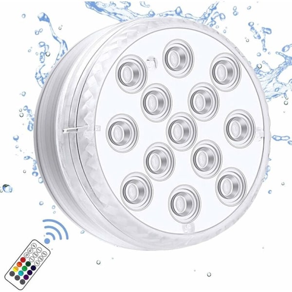 LED Diving Light with Strong Magnet, RF Remote Control, 13 LED Underwater Pool Lights, IP68 Waterproof, 7cm Wireless Rem