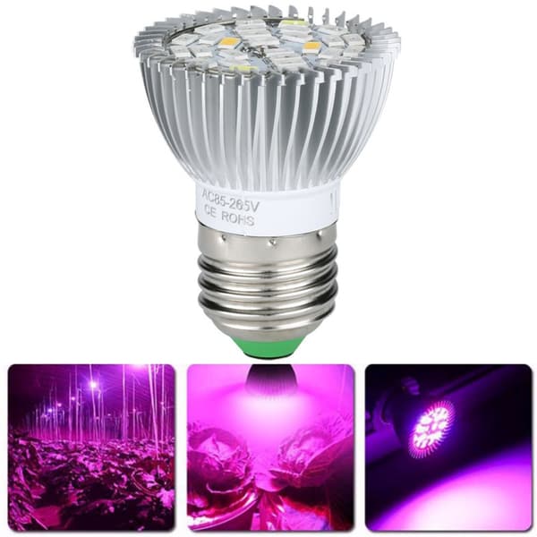 LED Plantelyspære E27 Sokkel 28W Innendørs Plantelys for Grønnsaker Drivhus Hydroponisk
