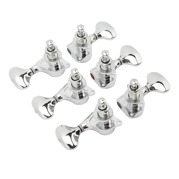 1:18 Utväxling Gitarrstämsknopp Sluten Robust Silver Elgitarr Strängknopp Stämskruvar 3L3R