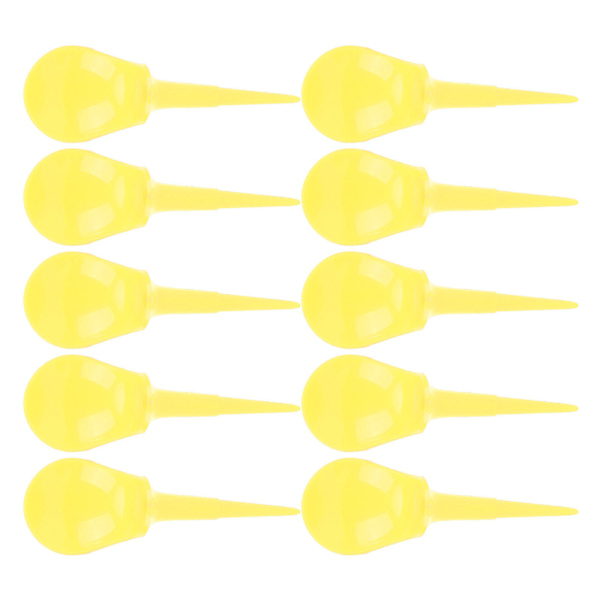 10 stk. gule, buede golftees, stolformede, lette pigger, balltilbehør