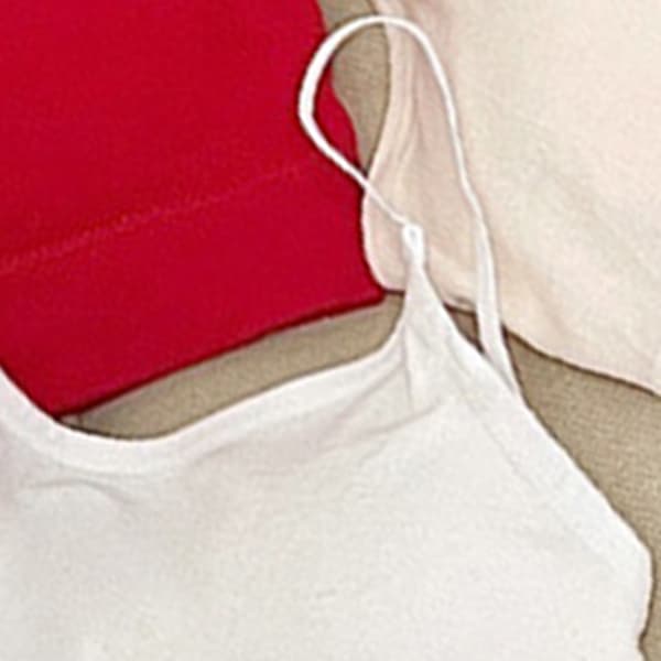 Monogramtryckt Spaghetti Strap Linne Undertröja Sommar Vit Fri Storlek