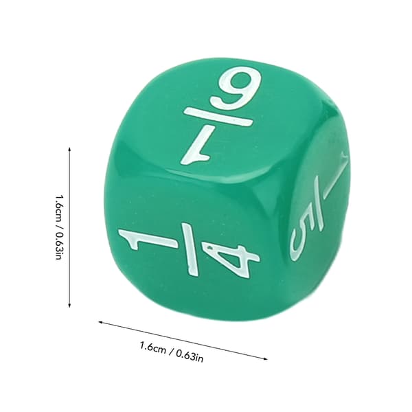 Matematik Øvelses Terningesæt - 20 stk, Grøn - 6-sidede Plastik Terninger til Børns Brøk Læring