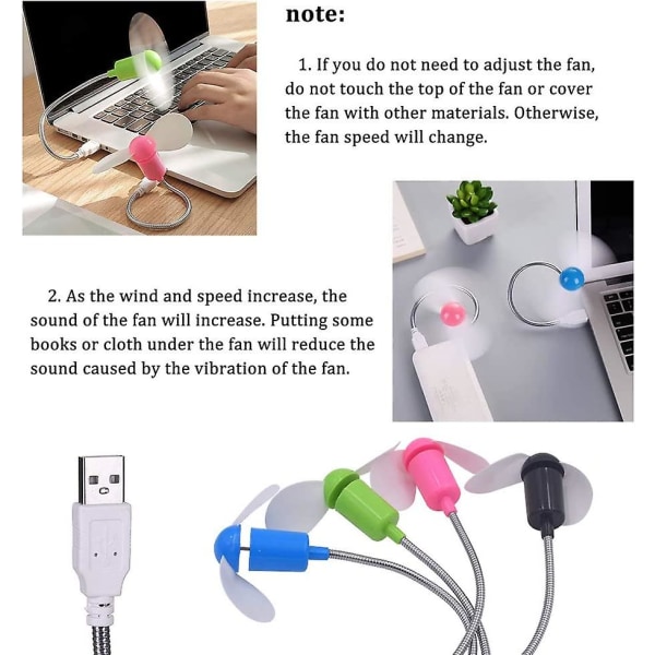 4 kpl Mini aaltopahvista valmistettua USB puhaltimia, joissa on hanhenkaula, joustava tuuletin, hiljainen