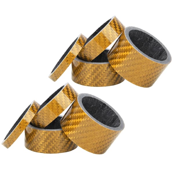 2 Set Kolfiber 5/10/15/20mm Cykel Headset Framgaffel Spacer Stam Cykelbricka Guld