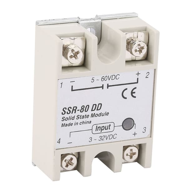 DCAC Industrielt Solid State-relé SSR80DD 80A 3-32VDC til 5-200 VDC