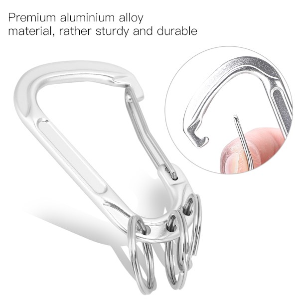 Karbinhake i aluminiumlegering - Multifunktionell D-spänne för utomhusaktiviteter Silver