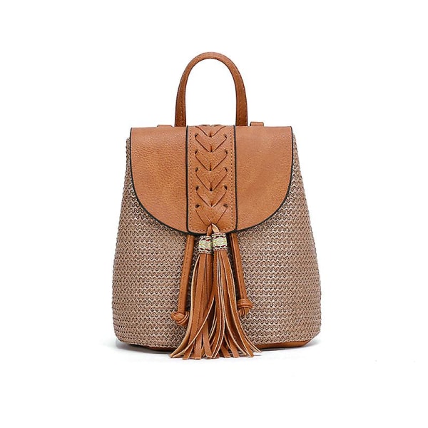 Små Straw Bucket Tasker Til Kvinder Sommer Crossbody Tasker Dame Rejsepunge og Håndtasker Kvinde Skulder Simple Taske A916-80 Brown