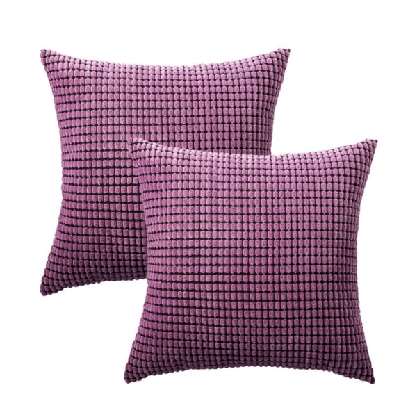 Tyynyliina 2-osainen set vakosamettityyny ja tyynyliina (violetti, 45*45cm),