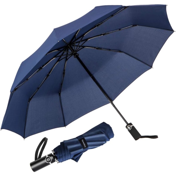 Pocket Paraply Vindtæt Stormproof Auto Åben-Luk Vandafvisende Nylon Paraply Lille Letvægts Kompakt 10 Ribber Rejse Golf Paraply med Tørring