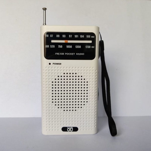 Bærbar radioradiostation Transistor lommeradio Lille FM AM-radio og højttaler（sort）