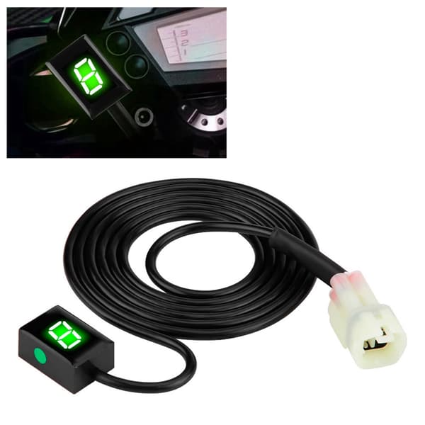 Kawasaki Motorcykel Digital Gearindikator Speedometer Skiftesensor Grøn