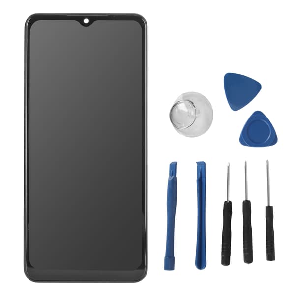 Samsung Galaxy A04s SM A047F 6,5 tommer Digitizer Touch Skærm Samling Hus Ramme Sort
