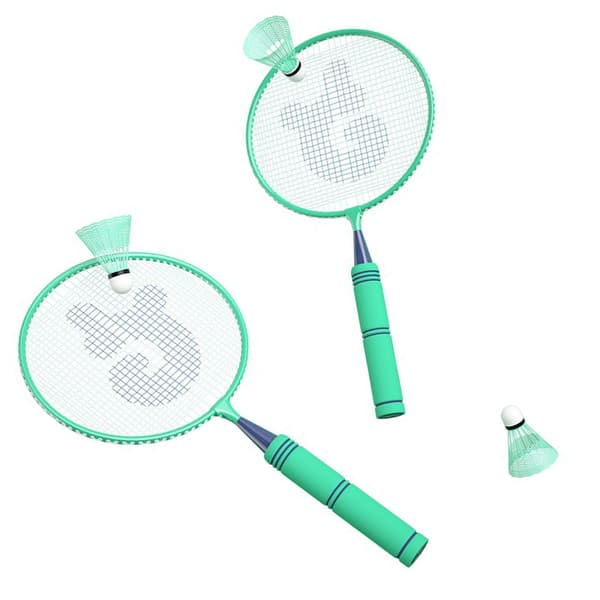 Badmintonracket for barn, lettvektslegering, elastisk, alder 5-12, mintgrønn