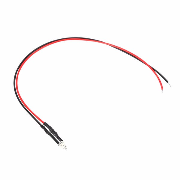 10 stk. 12V 3mm Multicolor LED Diode Lys Kabel 20cm 0.06W Gul